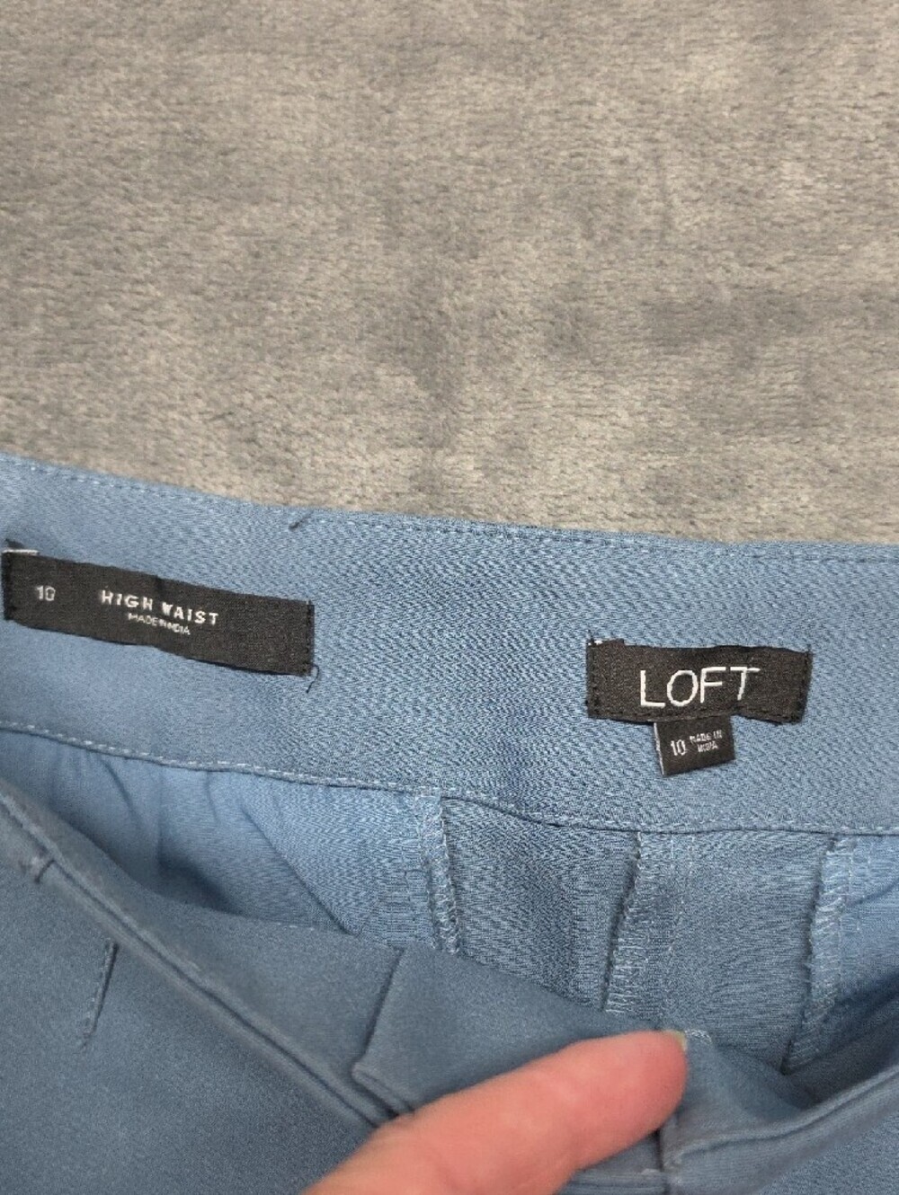 LOFT Light Blue Button-Front Capris - Picture 2 of 7